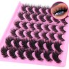 Mink Lashes Fluffy False Eyelashes Natural Look 14-17mm Cat Eye Lashes Pack, 5D Wispy Curly Fake Lashes by TNFVLONEINS - 21 Pairs 3 Styles