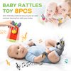 Baby Toys 0-6 Months,High Contrast Baby Toys for Newborn,8 Pcs Baby Rattles Toys,Infant Rattle Socks and Wrist Toy,Newborn Toys 0 3 Months Brain Development,0-6 Months Babies Boy Girl Gift