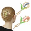 2 PCS Bellflower Hair Claw Clips, Vintage Non Slip Twist Hair Barrette Claw Clamp Hair Styling Accessories for Women Ladies