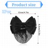 2 Pcs Black Bowknot Decor Snood Net Bowknot Mesh Crochet Hair Net Hair Snood Net Hair Bun Holders Snoods for Women Hair Equestrian Hair Net Bun Cover Hair Nets for Buns Bun Holders for Women's Hair