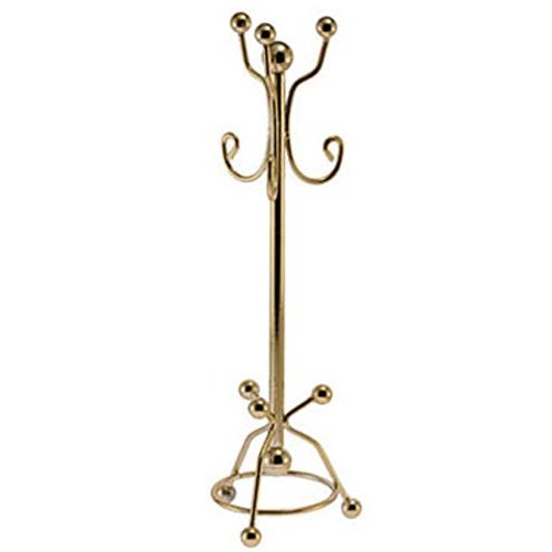 International Miniatures Dollhouse Miniature Hall Coat Tree in Polished Brass