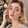 Cute Reindeer Face Stickers 2Pcs Glitter Elk Eye Body Face Tattoo Stickers for Kids Adult Christmas Party Makeup Self Adhesive Fake Tattoo Sticker Cospay Party Supplies