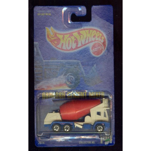 Hot Wheels 1991-144 Oshkosh Cement Mixer All Blue Card 1:64 Scale