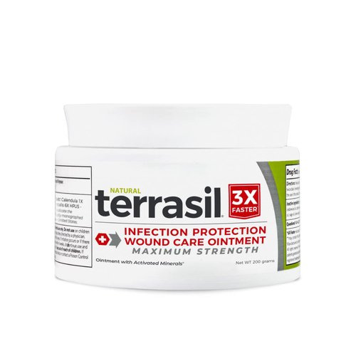 terrasil Wound Care MAX 3X - Wound Healing Ointment, Infection Protection for Bed Sores, Pressure Sores, Diabetic’s Ulcers, Blisters, Cuts, Scrapes, & Burns, (200g)