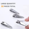 NATZERAT 50 Pack Fingernail Clipper Toenail Clippers，Stainless Steel Nail Clippers Bulk，Portable Nail Cutter Manicure Kit Toe Nail Clippers for Women Man Adult Homeless Care