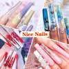 600PCS XXL Coffin Nail Tips No C Curve Nail Tips, Extra Long Clear Coffin Nail Tips for Acrylic Nails Professional, Half Cover Flat Acrylic Nail Tips Fake Nails for Nail Salon and Home DIY 12 Sizes