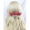 Brihasory Bride Wedding Hair Comb Rhinestone Bridal Hair Accessories Flower Hair Piece Party Prom Valentine Day Side Comb Crystal Hair Clips for Women and Girls Hair Decoration(Red)