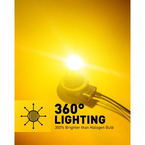 AUXITO 3157 LED Bulb Turn Signal Amber Yellow Super Bright, 3056 3156 4057 4157 LED Light for Blinker Turn Signal Lights, Brake Tail Lights, Side Marker Light, Parking Light, Pack of 2