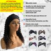 22 Inch Culry Human Hair Headbands Wigs Natural Black None Lace Front Wavy Wigs 150% Density Half Wig With 4 Combs Glueless Wig Can Be Restyle