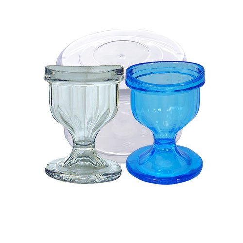 AYUSHYA HEALTH Eye Wash Cups with Storage Container- Eye Shaped Rim for Eye Rinse, Cleansing, Remove Dust, eye cup Makeup & Irritants- - Includes Storage Container (2 Pcs.)(1 Transparent + 1 Blue)