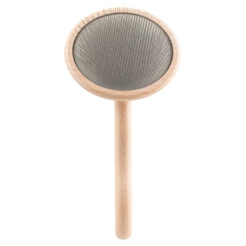 Chris Christensen Dog Brush, Mark VIII RoundSlicker Brush, Groom Like a Professinal, Stainless Steel Pins, Lightweight Beech Wood Body, Ground and Polished Tips