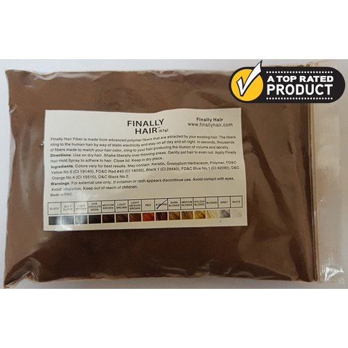 Hair Building Fibers - Auburn 50 Gram Refill - Refill Your Existing Fiber Bottle - Hair Filler Fibers - Cover Grey Roots Concealer by Finally Hair (50g 50gr 50gram 50 G Gr Gram Auburn)