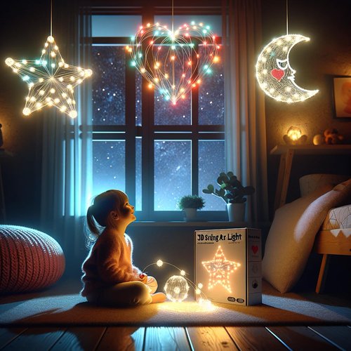 Spiggly 3D String Art Kits for Kids 9-12 Girls Arts and Crafts for Girls String Light Toy with Multi-Colored LED Bulbs Christmas Birthday Gifts for Girls and Boys Ages 6-12