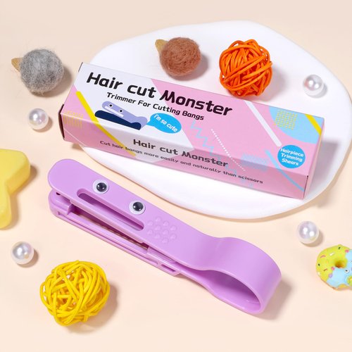 AnoleAir Hair Cutting Tool - Hair Bang Cutter - DIY Home Hair Cutting Clips for Bangs, Comb Hairstyle Tool, Fringe Bangs Trimming Hair Cutting Guide - Purple