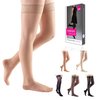 mediven Sheer & Soft for Women, 15-20 mmHg - Closed Toe, Thigh High with Top Band Compression Stockings, Sheer Hosiery, IV, Standard, Natural