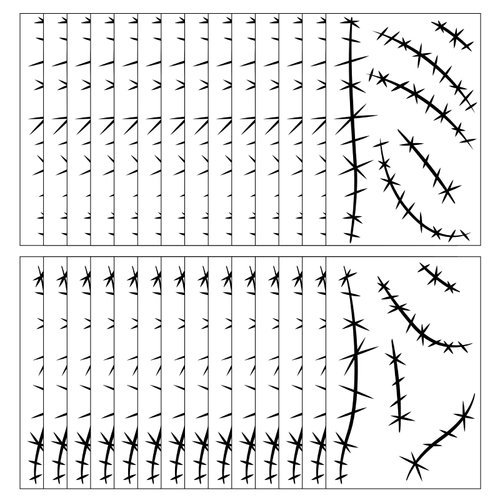 30 Sheets Halloween Stitches Tattoo Stickers Fake Scar Temporary Tattoos Sticker Cosplay Party Makeup Accessories for Halloween Party Costume