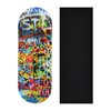 Premium Fingerboard Graphic Deck, Graffiti Wall - 34mm x 97mm - Heat Transfer Graphics, Pro Shape & Size - Pre-Drilled Holes - Includes Prolific Foam Tape - Teak Tuning