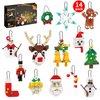 BlockPro Christmas Ornaments Building Sets 14-in-1, Christmas Tree, Bells, Wreath, Stocking, Snowman, Santa, Candy Cane, Reindeer, Nutcracker, Gingerbread, Snowflake, Ideal Xmas Gifts for Kids