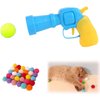 APIIEAIX Plush Ball Shooting Gun,Mini Foam Balls Blasters,Pet Hairball Launch Toys,Interactive Cat Toy,Mini Gun Fun Toys for Indoor Peppy Pet ((Plush Gun+20*Plush Ball))