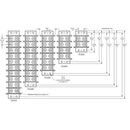 Blue Sea Systems 2604 4 Circuit 65A Terminal Block