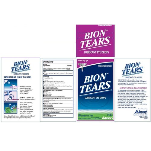 Bion Tears Lubricant Eye Drops, Single-Use Vials - 28 ea
