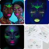 Face Gems, 6 Sheets Face Jewels Stick On, 30g Chunky Glitter, Rhinestones Noctilucent Stickers Temporary Tattoos-Eye Body Euphoria Makeup Rave Clothes Carnival Festival Outfit (3Luminous)