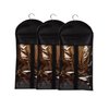 3 Pcs Hair Extension Storage Bag, Hair Extensions Holder with Hanger, 11.4 * 23.6 inches, Portable Wig Bags Storage with Transparent Zipper Closure (Black)