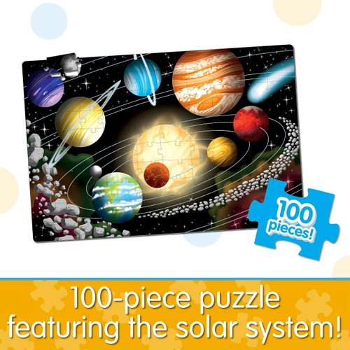 The Learning Journey Puzzle Doubles Glow in the Dark - Space - 100 Piece Glow in the Dark Puzzle, Space Puzzles For Kids Ages 4-8, Solar System Puzzle For Kids, Award Winning Educational Toys