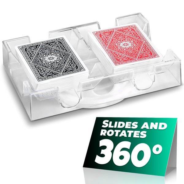 VIKROM Playing Card Holder Tray 360° - Card Trays for Playing Cards Canasta Card Holder Rack Playing Card Tray - Card Deck Holder Playing Card Holders