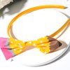 SeBneny Back To School Headband Hair Band Hair Bow Clips Cute Wave Point Yellow Pencil Hair Accessories For Girls Hairbow Clip and Headband for First Day of School Headwear 1PCS
