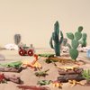 Sratte 26 Pcs Desert Reptiles Figurines Animals Toys Model Trees Kit Desert Diorama Supplies with Lizard Snake Toys Playset for Cake Toppers Kids Toddlers Birthday Party Decor