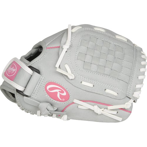 Rawlings girls 10.5 inch Softball Glove, Pink/Grey/White, US