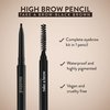 Mented Cosmetics Eyebrow Pencil, Eyebrow Stencil, Eyebrow Brush, High Brow Pencil with Spoolie Natural Looking Brows, All Day Wear Cruelty-Free, Take A Brow (Black Brown)