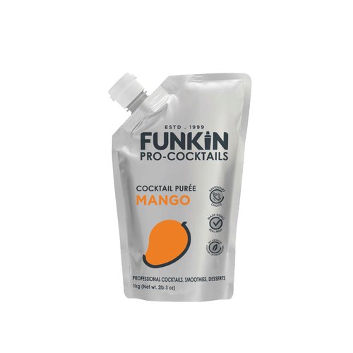 Funkin Mango Puree | Real Fruit, Two Ingredient, Natural Mixer for Cocktails, Drinks, Smoothies | Vegan, Non-GMO, Gluten-Free 1kg (Net Weight 2 lbs 3 oz)