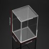 JUXYES Pack of 2 Clear Display Case for Mini Action Figures, Acrylic Display Case Box with Sliding Door, Stackable Display Case Cube Small Showcase Free Standing Dustproof Collectibles Protection Box