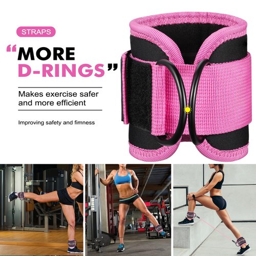 HOXWC Ankle Resistance Bands with Cuffs, Ankle Bands for Working Out, Ankle Resistance Band for Leg, Booty Workout Equipment for Kickbacks Hip Fitness Training, Exercise Bands for Butt Lift Women