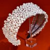 HNYYX White All Pearl Headband Baroque Wide Hair Accessories Bridal Wedding Headpiece Party Prom Headwear for Women Daily Hair Jewelry A16 (white)