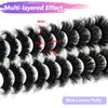IFSOWDRA Mink Lashes Fluffy Wispy Cat Eye Dramatic 3D Lashes Mink 25mm Long False Eyelashes Pack 20mm Volume D Curl Strip Lashes That Look Like Extensions