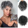 Liyouda Grey Hair Toppers Short Toupee Dreads Wig for Women Braided Dreadlocks Hair Half Wigs Toppers Wiglets Hairpieces for Black Women With Thinning Hair Clip in Loc Ponytail Hair Topper