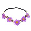 Honbay 5PCS Daisy Flower Headband Bohemian Flower Crown Floral Headband with Elastic Ribbon