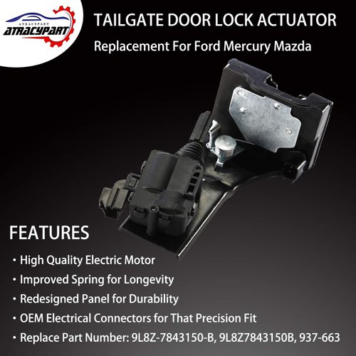 ATRACYPART Rear Liftgate Door Lock Actuator Tailgate Latch Actuator | Replacement for 2009-2012 Ford Escape 2008-2011 Mazda Tribute 2009-2011 Mercury Mariner | Replace OE# 9L8Z-7843150-B 9L8Z7843150B