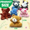 32Pcs Mini Plush Animals Toy Set Assortment Christmas Easter Bulk Stuffed Keychain Party Favors for Kids Small Animals Decorations Toys Carnival Prizes Birthday Goodie Bag Fillers