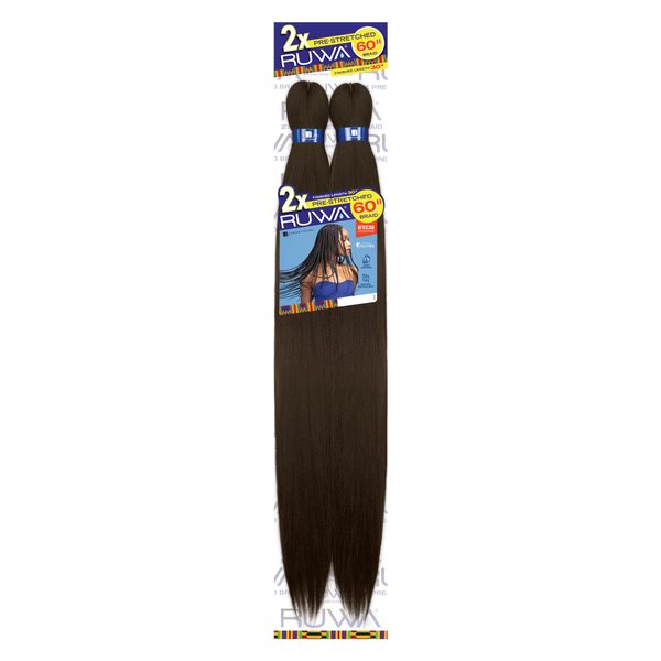 Sensationnel Ruwa prestretched braiding hair - 2x ruwa 30inch water repellent kanekalon fast dry synthetic braid in hair extensions - 2x Ruwa 30 inch (1 pack, 1B OFFBLACK)