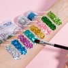 Body Glitter and Face Gems Set, 8-Color Holographic Mixed Sequins & 6-Color Resin Jewels, Face,Hair, Nails Stunning Looks,DIY Laser Chunky Glitter Makeup for Party Halloween (Set-A)