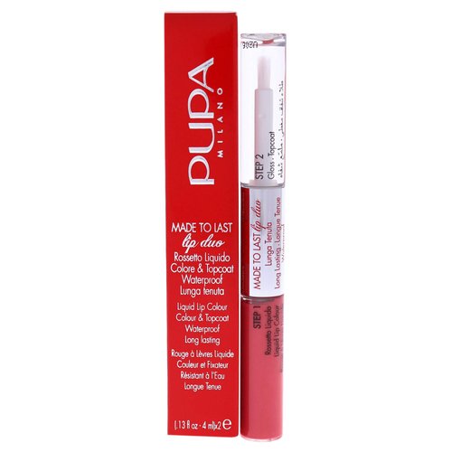 Pupa Milano Made To Last Lip Duo - Smudge-Proof Lip Color And Gloss - Highly Pigmented Shades - One Swipe Color Payoff - Gives Unrivaled Glassy Effect - Long Lasting - 008 Miami Pink - 0.13 Oz
