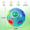 3 Pieces Stocking Stuffers Rainbow Ball Magic Cube in 3 Colors Puzzle Glow Ball Color Match Puzzle Cube Brain Teasers Games Stress Fidget Toy for Boys Girls Teens Adults Decompression,Christmas