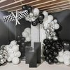 PANRRPERS 2 PCS Checkered Balloons Black and White Racing Flag Balloon Checkered Flag Helium Balloons for Race Car Themed Birthday Party Birthday Decorations