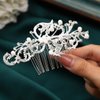 Latious Crystal Bride Wedding Hair Comb Silver Pearl Bridal Hair Clip Crystal Hair Piece Prom Hair Accessories for Women and Girls