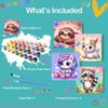CraftyTime 4 Pack Framed Paint by Number for Kids Age 8-12 Kids, Cute Animals Paint by Numbers Kit for Beginners,Easy Acrylic Paint by Numbers Canvas Arts and Crafts for Wall Decor Gift 8x8in