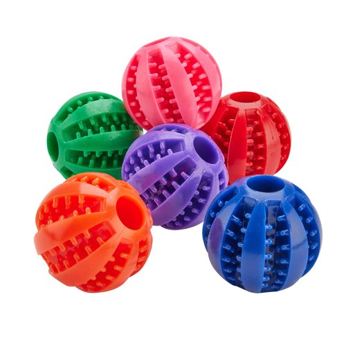 Petite Paws Fillable Treat Ball for Dogs to Keep Them Busy for Hours, 1.5" Puppy Puzzle Balls for Teething Dogs, Dog Crate Mind Stimulating Games for Puppy Boredom, Small Toy Breeds - 6 Pack